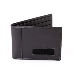 Genuine Leather Tri-Fold Wallet, Window ID Slot - RFID Blocking Technology- Grey