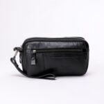 Black Genuine Leather Handbag For Men , Internal Cardholder