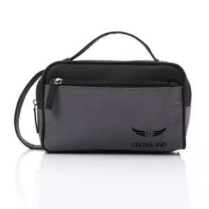 Light Grey Waterproof Clutch Handbag For Men, Adjustable Strap and Safety Mobile Pocket