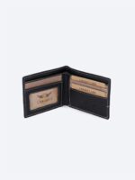 Genuine Leather - linen Bi-Fold Wallet - Slim Design - Beige - Image 2