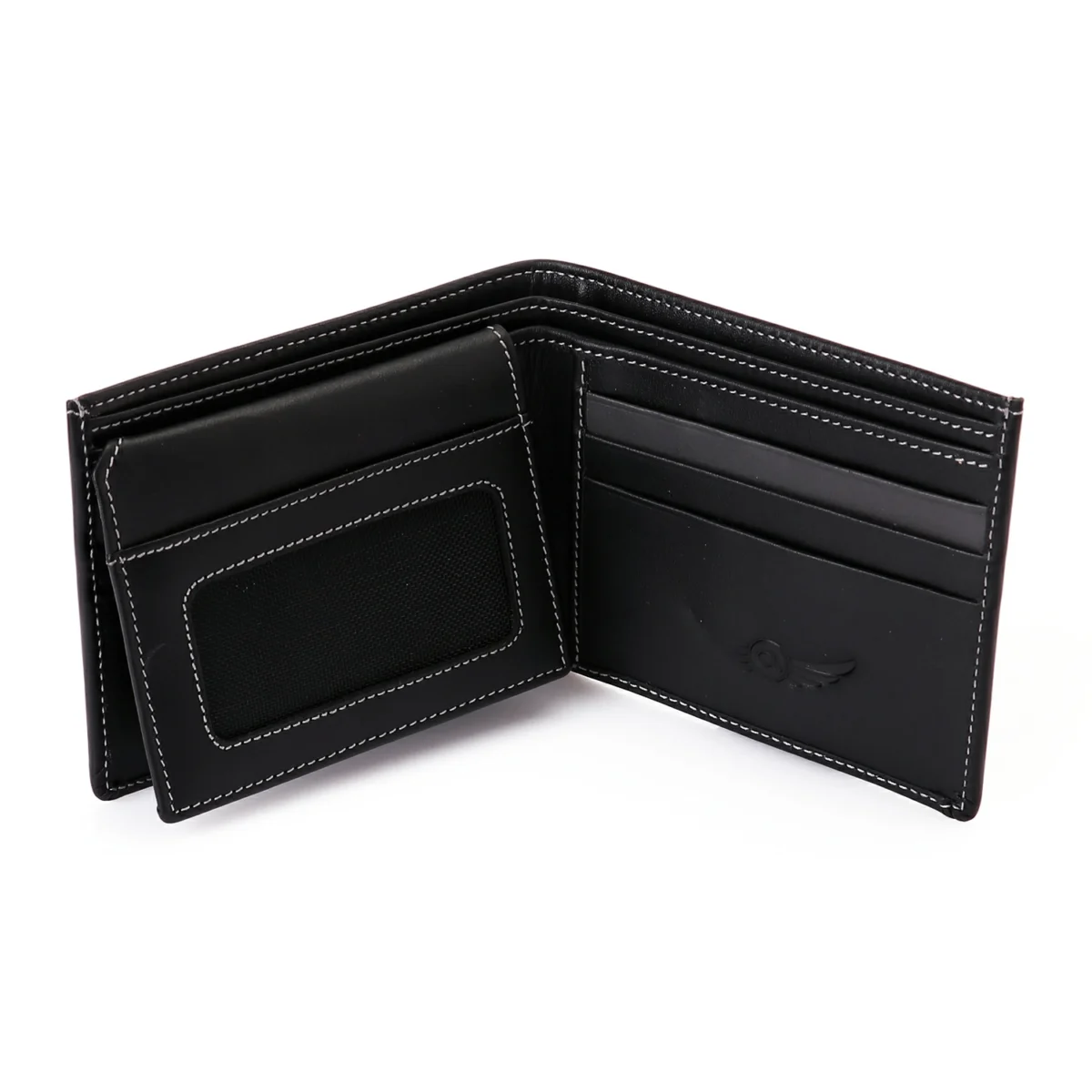 Genuine Leather Tri-Fold Wallet, Window ID Slot, 8 Cards - RFID Blocking Technology - Image 3