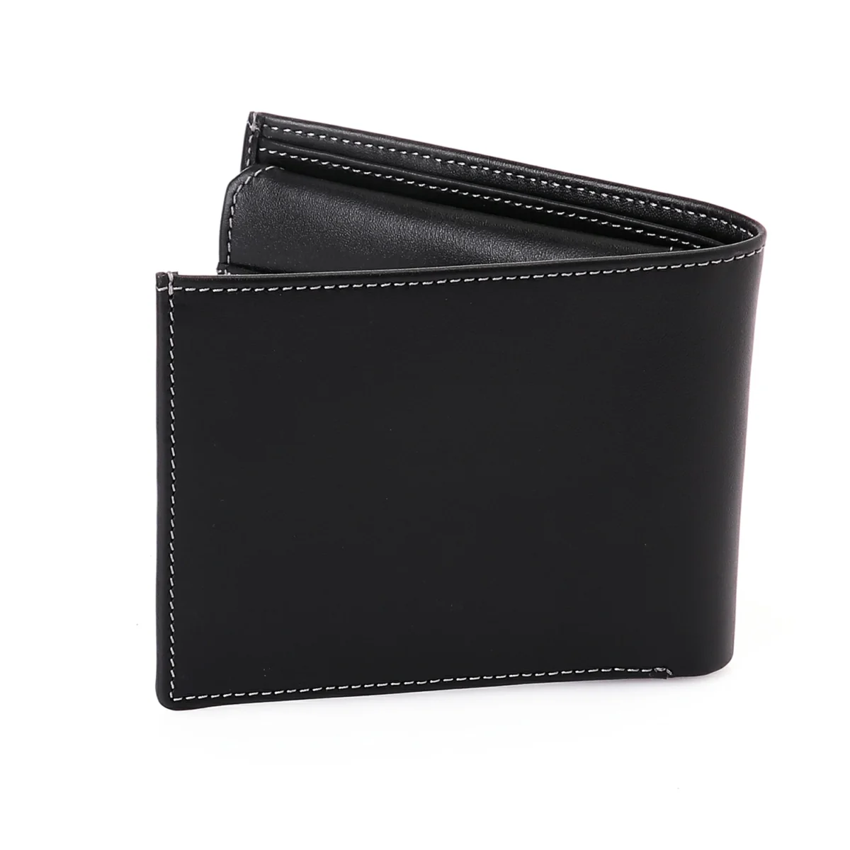 Genuine Leather Tri-Fold Wallet, Window ID Slot, 8 Cards - RFID Blocking Technology - Image 4