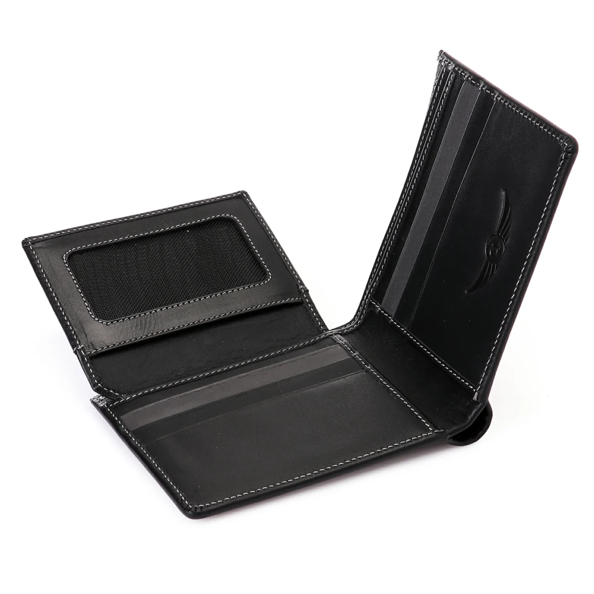 Genuine Leather Tri-Fold Wallet, Window ID Slot, 8 Cards - RFID Blocking Technology - Image 5