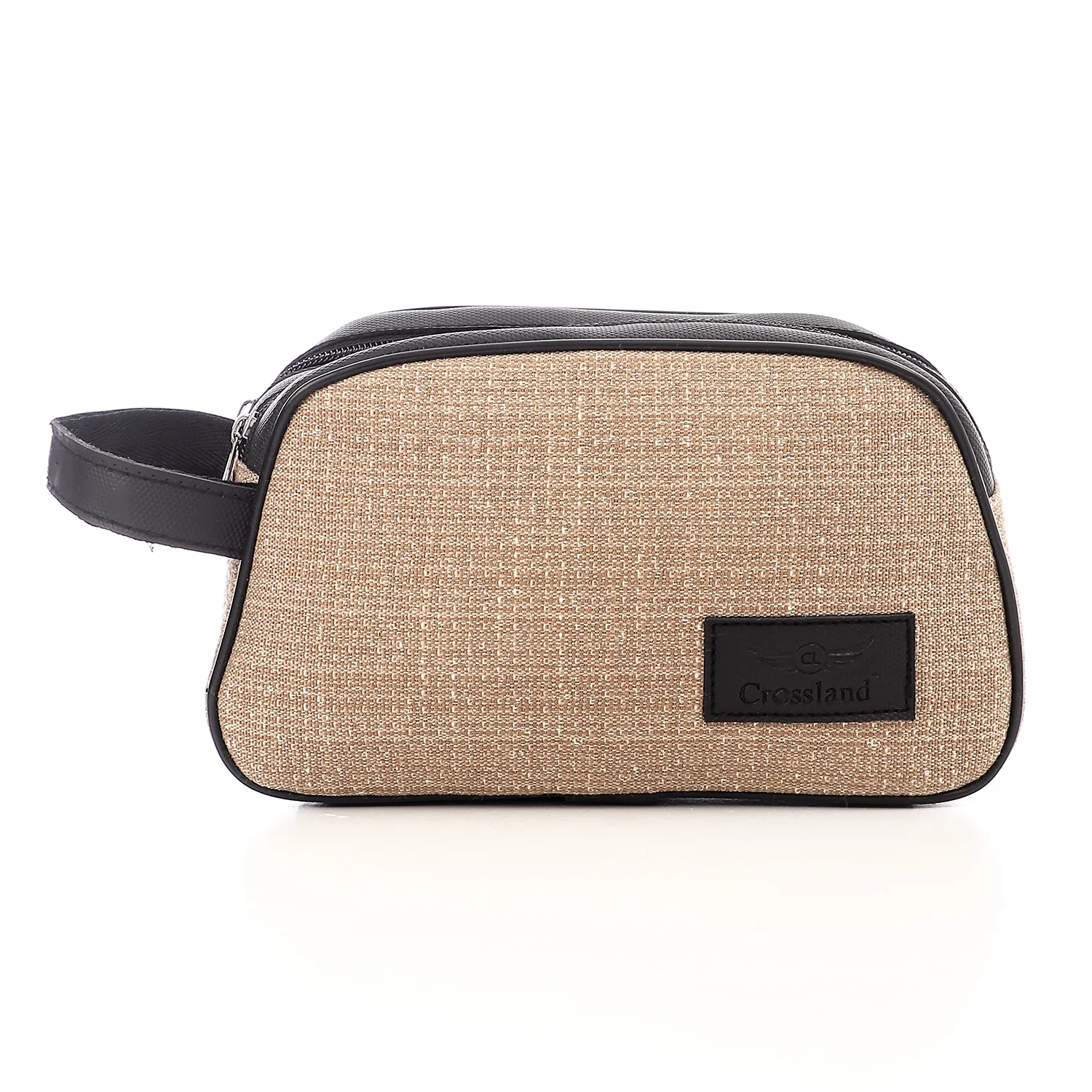 HB-103 - New Beige 1 Canvas and Leather Clutch Handbag – Mobile Phone Safety Pocket