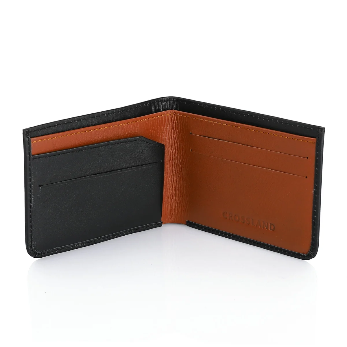 Genuine Leather Two-Tone Bifold Leather Wallet ,Slim Design - Image 2