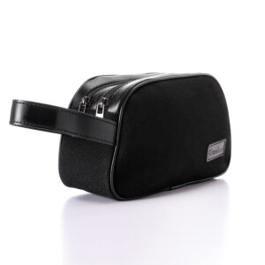 Canvas and Leather Clutch Handbag – Mobile Phone Safety Pocket
