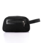 Canvas and Leather Clutch Handbag – Mobile Phone Safety Pocket - Image 2