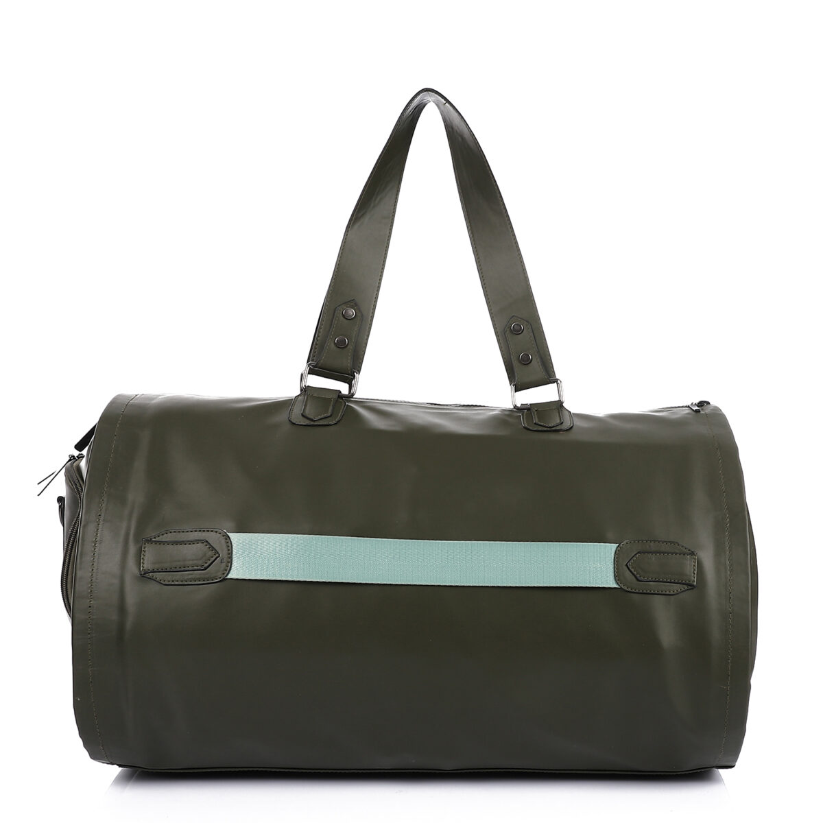 Premium Folding Leather Duffel Bag, Cabin Size with Suit and Shoe Compartments - Image 8