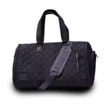Premium Folding Duffel – Linen & Leather Travel Bag with Suit & Shoe Compartments