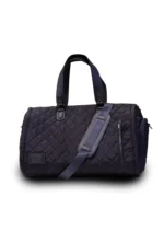 Premium Folding Duffel – Linen & Leather Travel Bag with Suit & Shoe Compartments