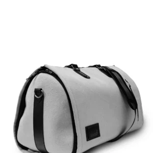 Premium Folding Duffel – Linen & Leather Travel Bag with Suit & Shoe Compartments