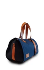 Premium Folding Duffel – Linen & Leather Travel Bag with Suit & Shoe Compartments