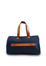 Premium Folding Duffel – Linen & Leather Travel Bag with Suit & Shoe Compartments - Image 2