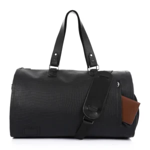 Premium Folding Duffel Bag Crocodile Leather, Cabin Size with Suit and Shoe Compartments