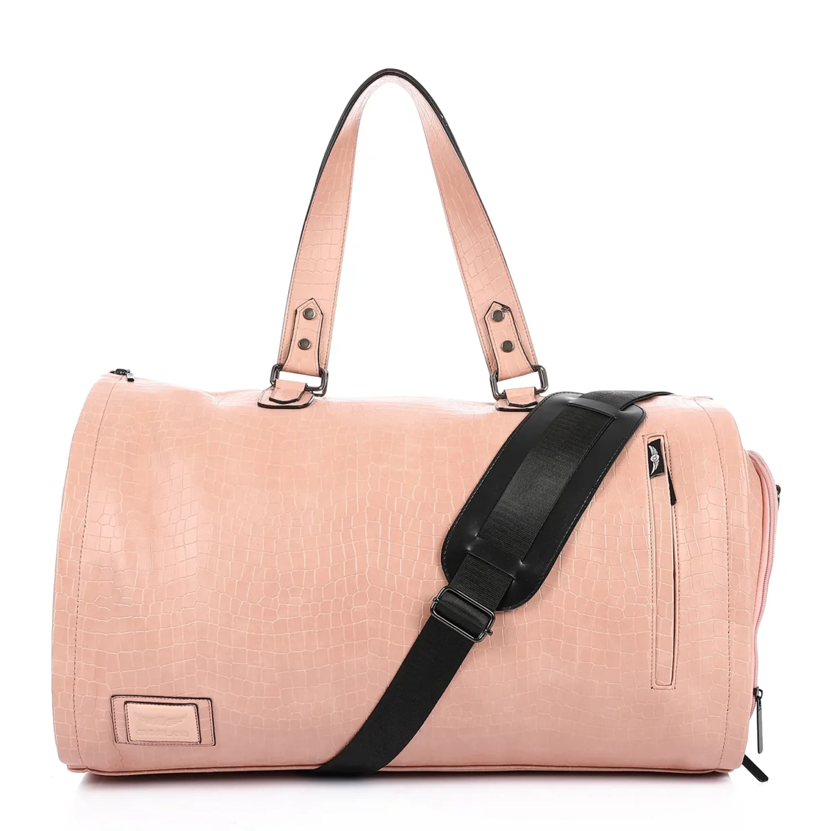 Premium Folding Duffel Bag Crocodile Leather, Cabin Size with Suit and Shoe Compartments - Image 4
