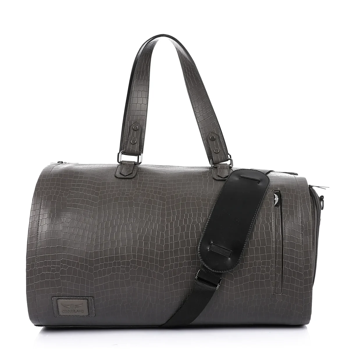 Premium Folding Duffel Bag Crocodile Leather, Cabin Size with Suit and Shoe Compartments - Image 5