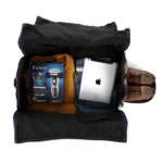 Premium Folding Duffel – Linen & Leather Travel Bag with Suit & Shoe Compartments - Image 4