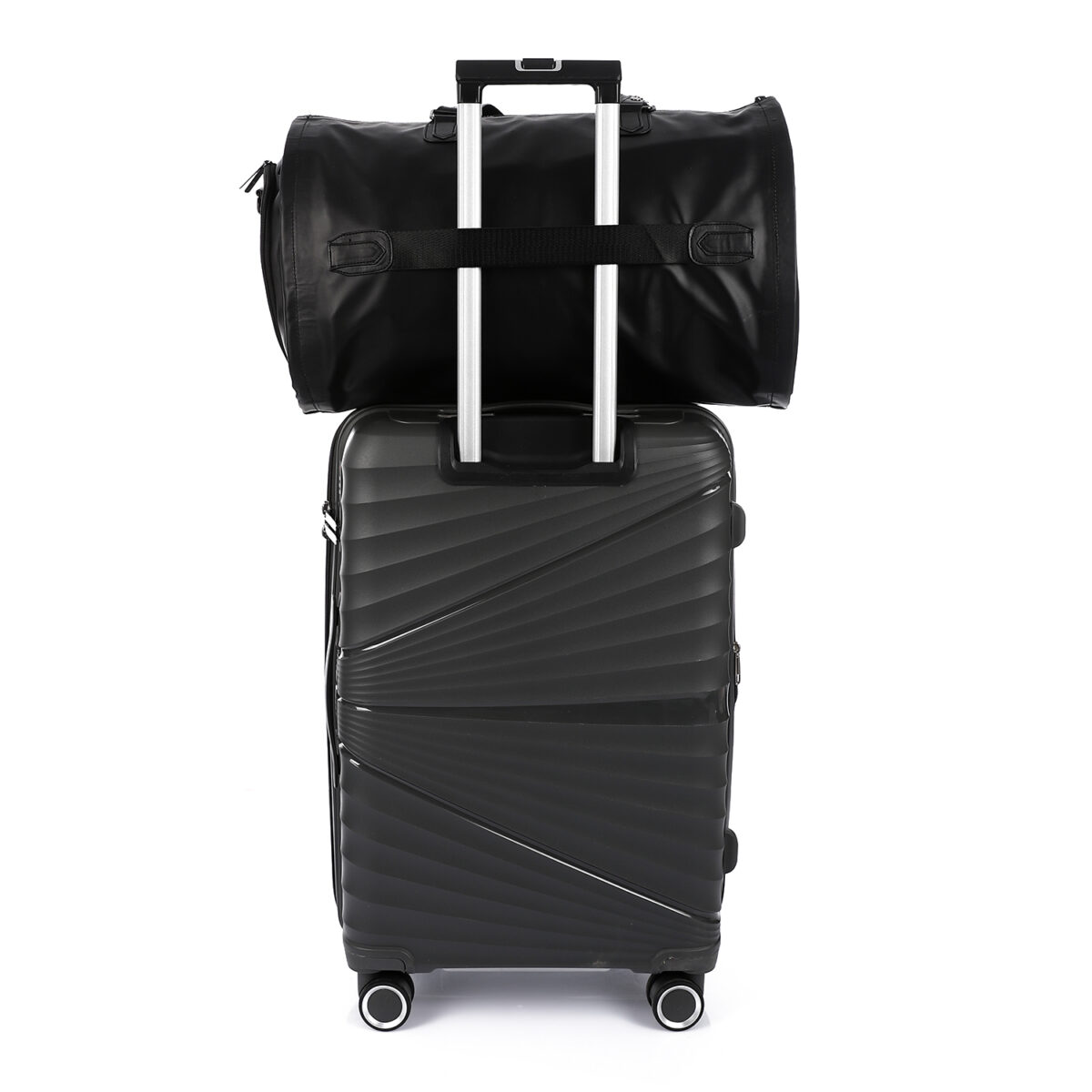 Premium Folding Duffel Bag Crocodile Leather, Cabin Size with Suit and Shoe Compartments - Image 9