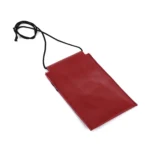 leather Pouch case with Strap for hanging around the neck or crossbody-Red