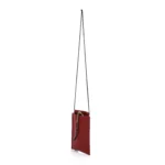 leather Pouch case with Strap for hanging around the neck or crossbody-Red - Image 2