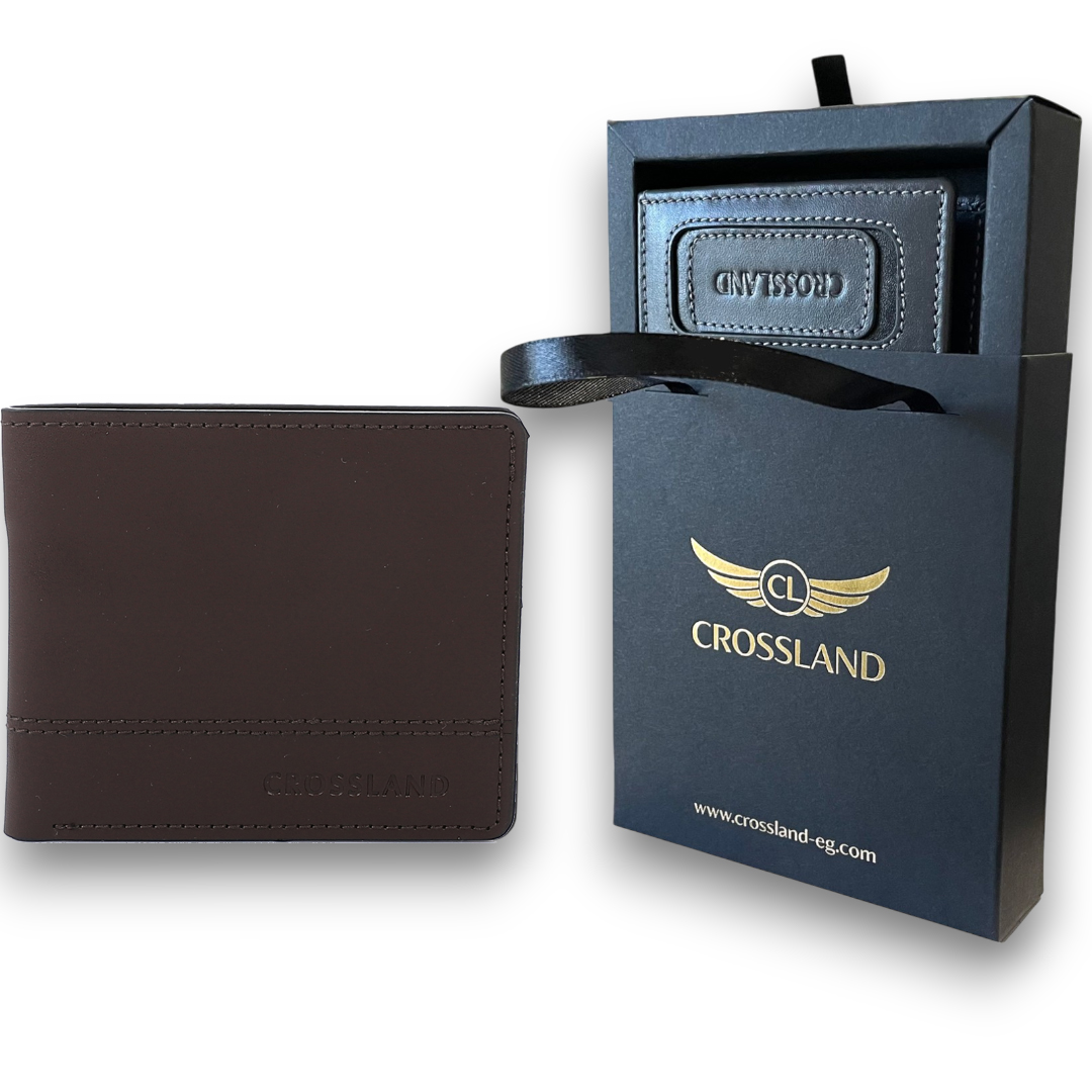 GLW-110-Brown-M Faux PU Leather Bi-Fold Wallet - Slim Compact Design- Brown - Image 1