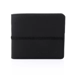 Faux PU Leather Bi-Fold  Wallet - Slim Compact Design- Black