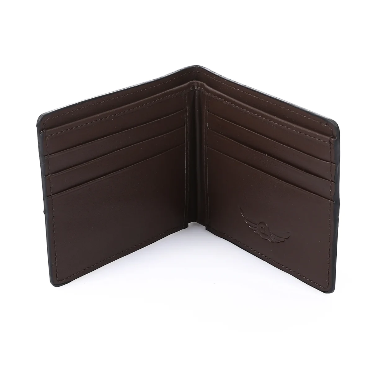 Faux PU Leather Bi-Fold  Wallet - Slim Compact Design- Brown - Image 2