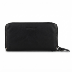 Black Genuine Leather Clutch Handbag- Interior Card Slots and Hand Strap - Image 8