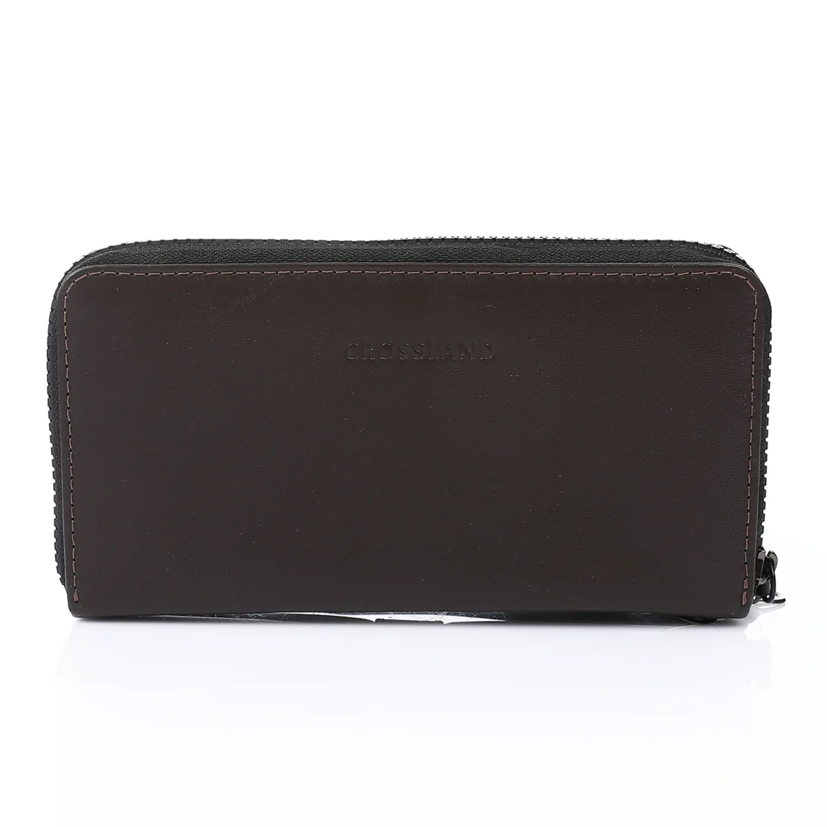 Brown Genuine Leather Clutch Handbag- Interior Card Slots and Hand Strap - Image 5
