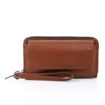 Havana Genuine Leather Clutch Handbag- Interior Card Slots and Hand Strap - Image 2