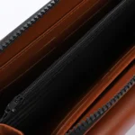 Havana Genuine Leather Clutch Handbag- Interior Card Slots and Hand Strap - Image 4