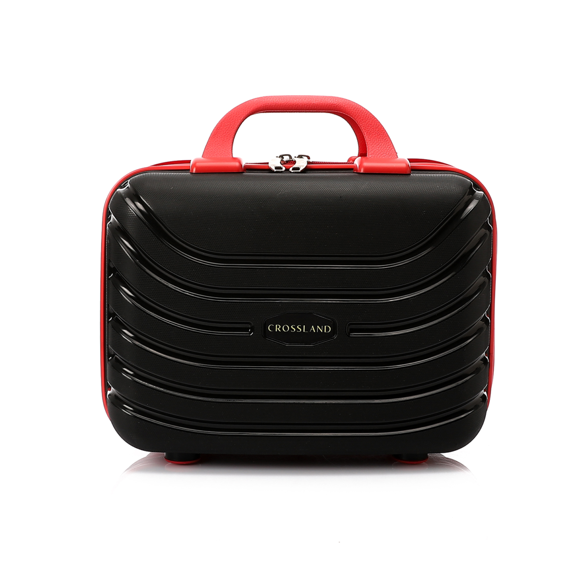 CROSSLAND Makeup Bag 14 Inch Black Red Unbreakable