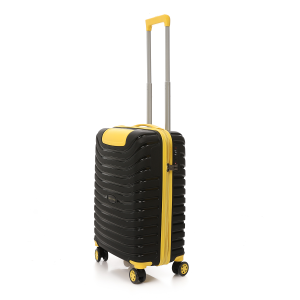 CROSSLAND 22 Inch Black Yellow Cabin Luggage