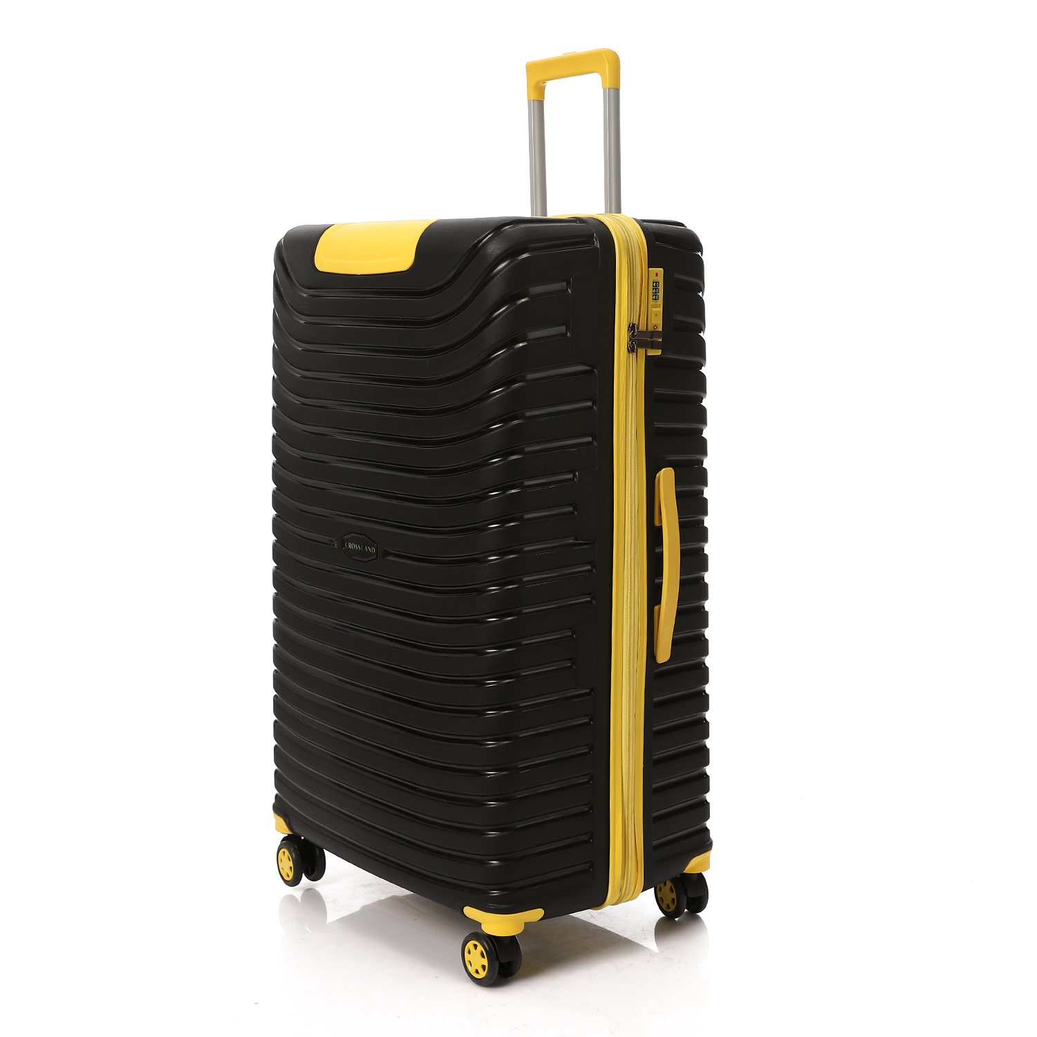 CL-4100-BLK-YEL-32 Inch -V1 CROSSLAND Trolley Luggage Large Size Black - Yellow