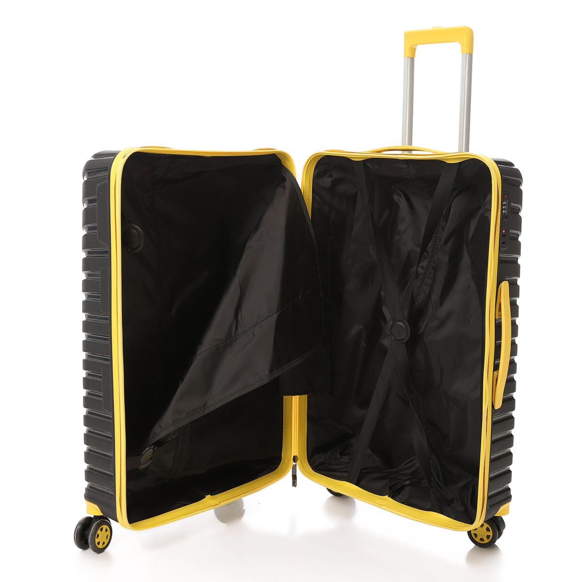 CROSSLAND Unbreakable Polyproline 32 Inch Trolley Luggage Black Yellow
