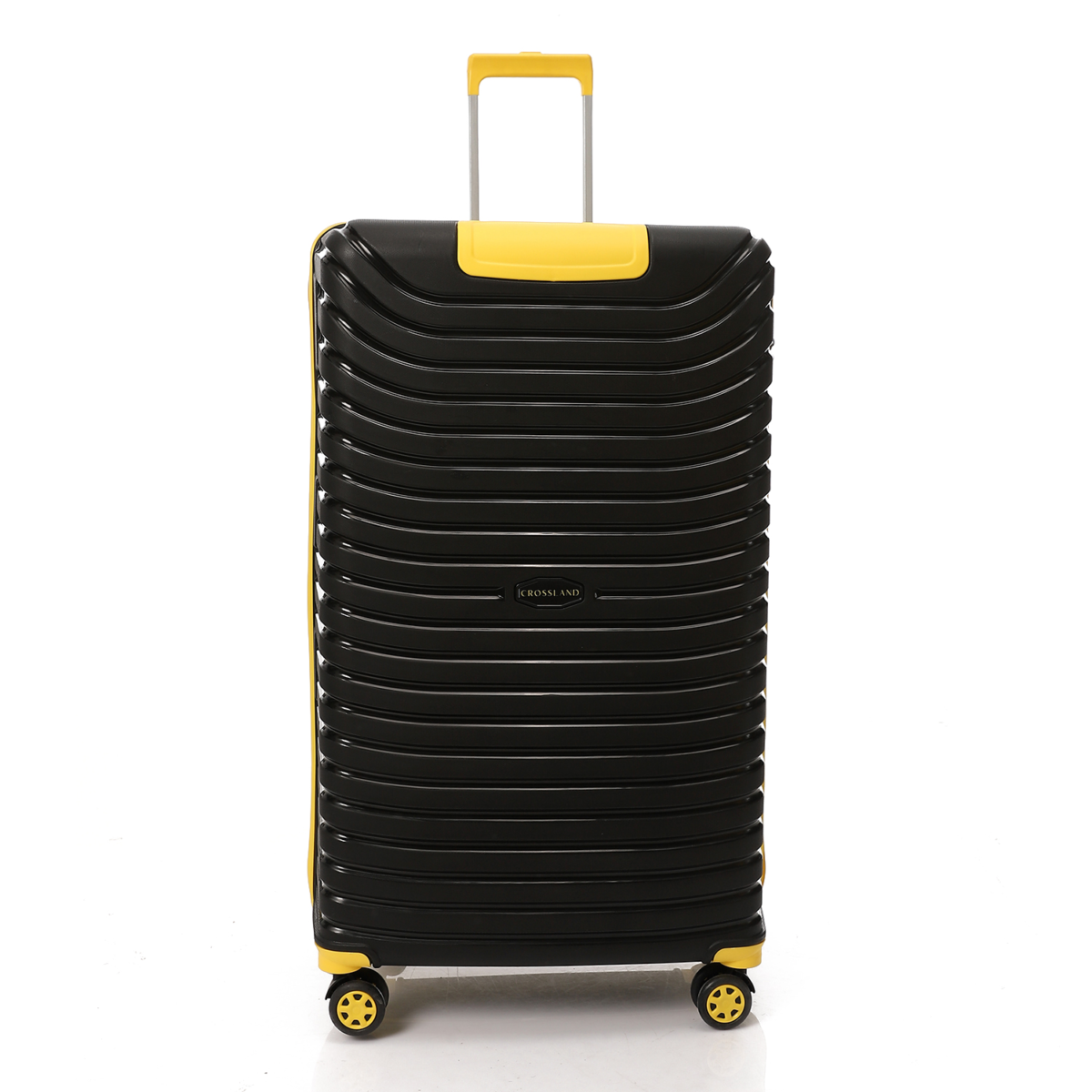 CROSSLAND Unbreakable Polyproline 32 Inch Trolley Luggage Black Yellow