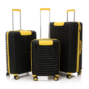 CROSSLAND Trolley Luggage Full Set Black - Yellow