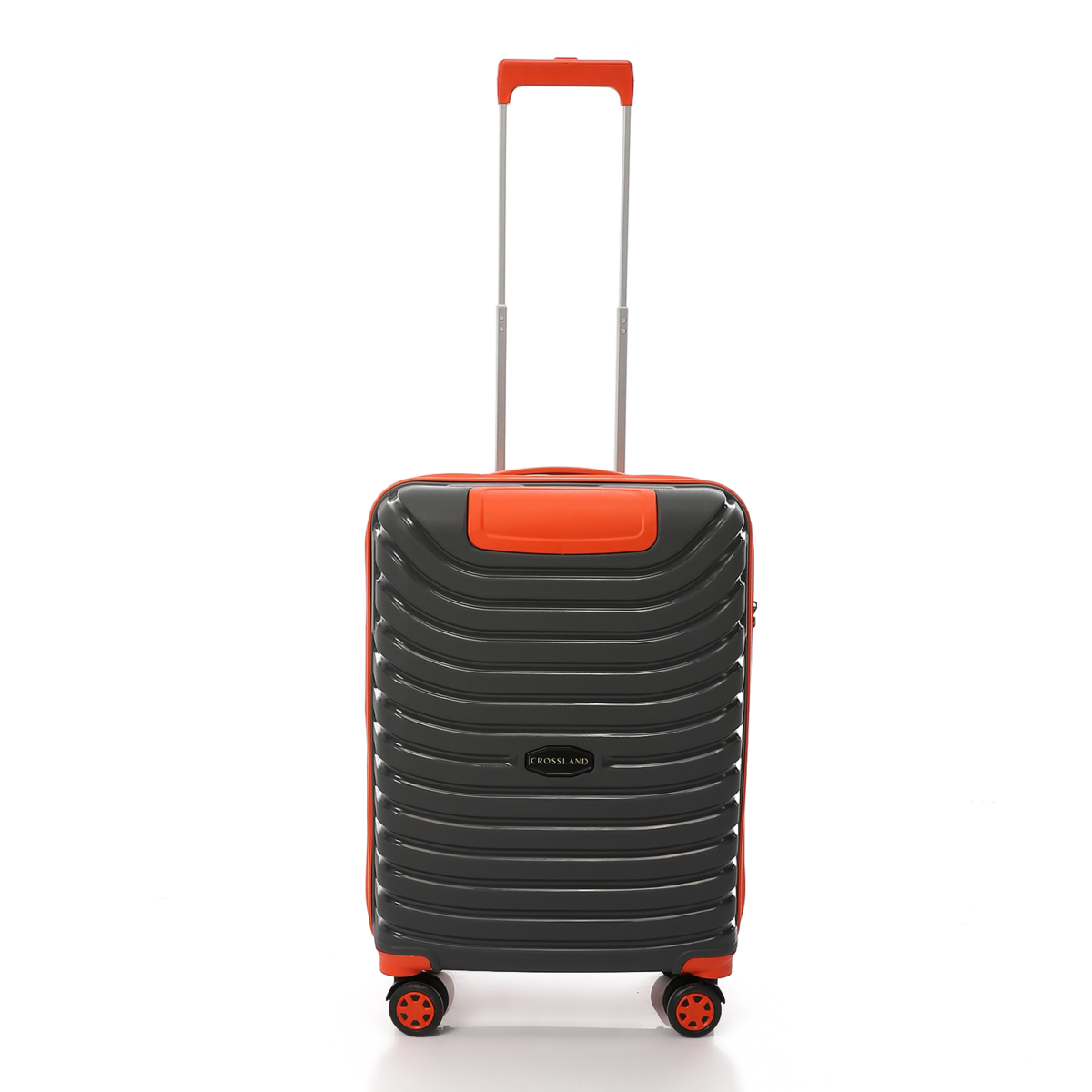 CROSSLAND Unbreakable Polyproline 22 Inch Cabin Size Trolley Luggage Grey - Orange