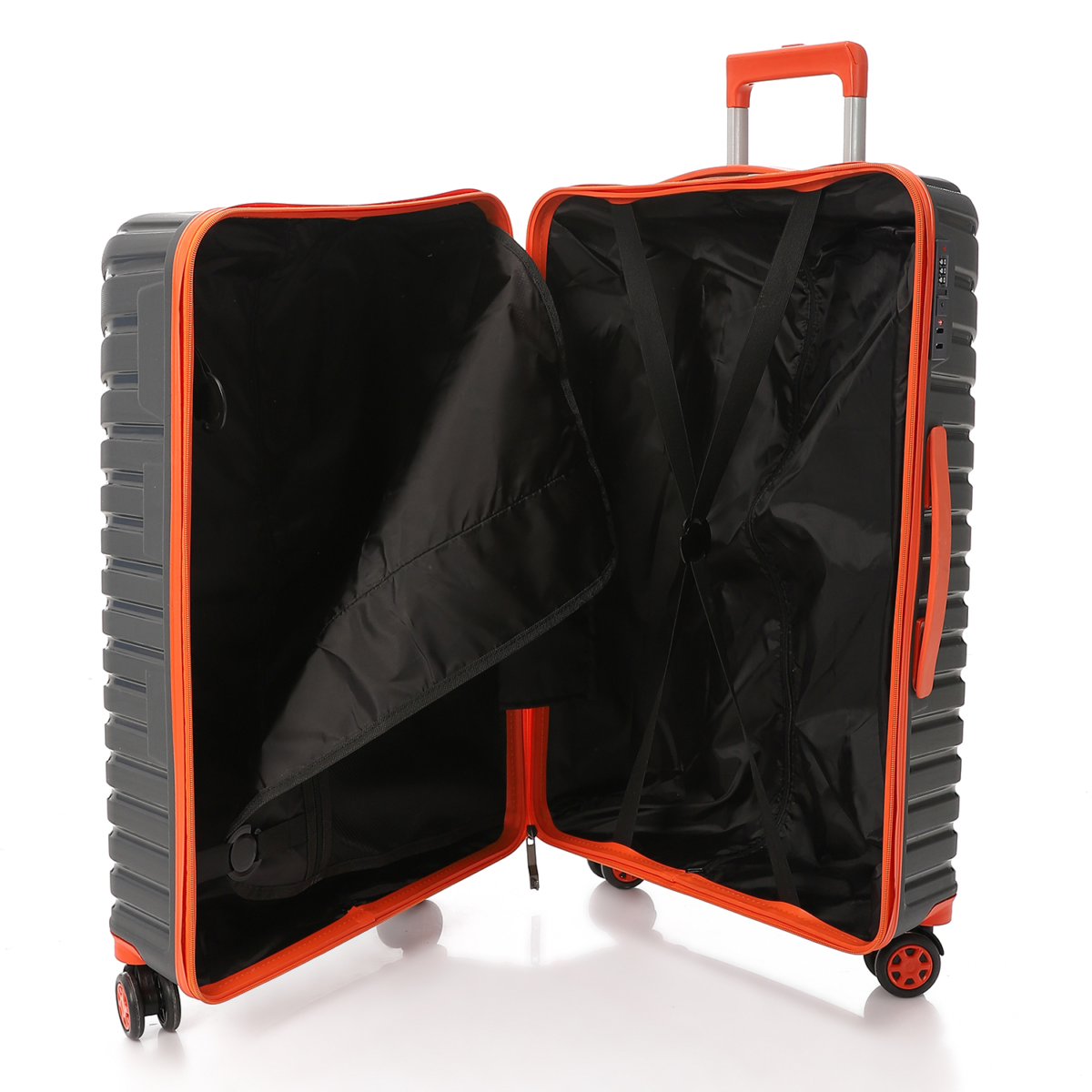 CROSSLAND Unbreakable Polyproline 32 Inch Trolley Luggage Grey - Orange
