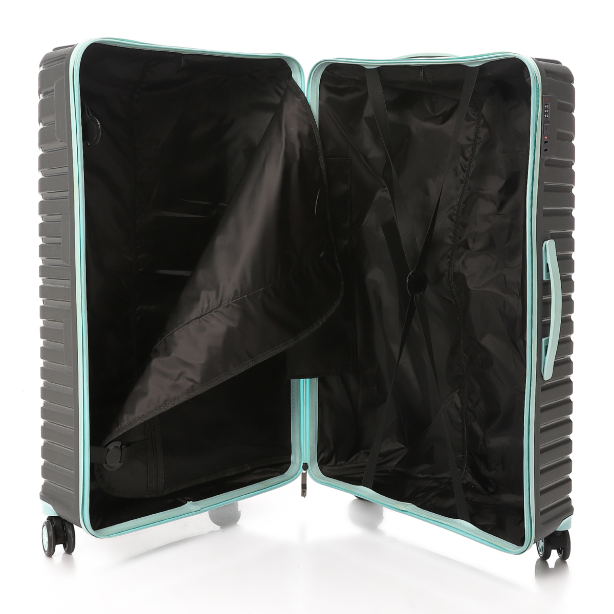 CROSSLAND Unbreakable Polyproplin 32 Inch Trolley Luggage Grey - Turquoise