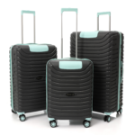 CROSSLAND Full Set Suitcase Set” – TSA Lock, Lightweight Hard Shell – Grey - Turquoise