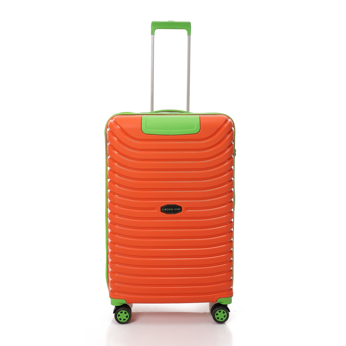 CROSSLAND Unbreakable Polyproplin 26 Inch Trolley Luggage Orange Green