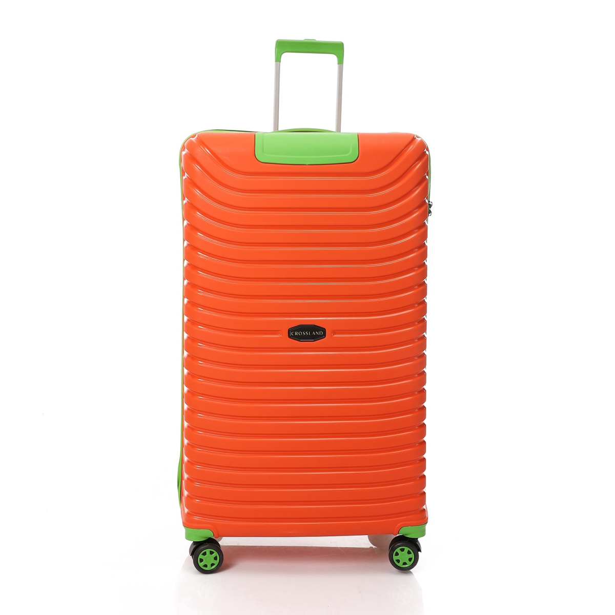 CROSSLAND Unbreakable Polyproplin 32 Inch Trolley Luggage Orange Green