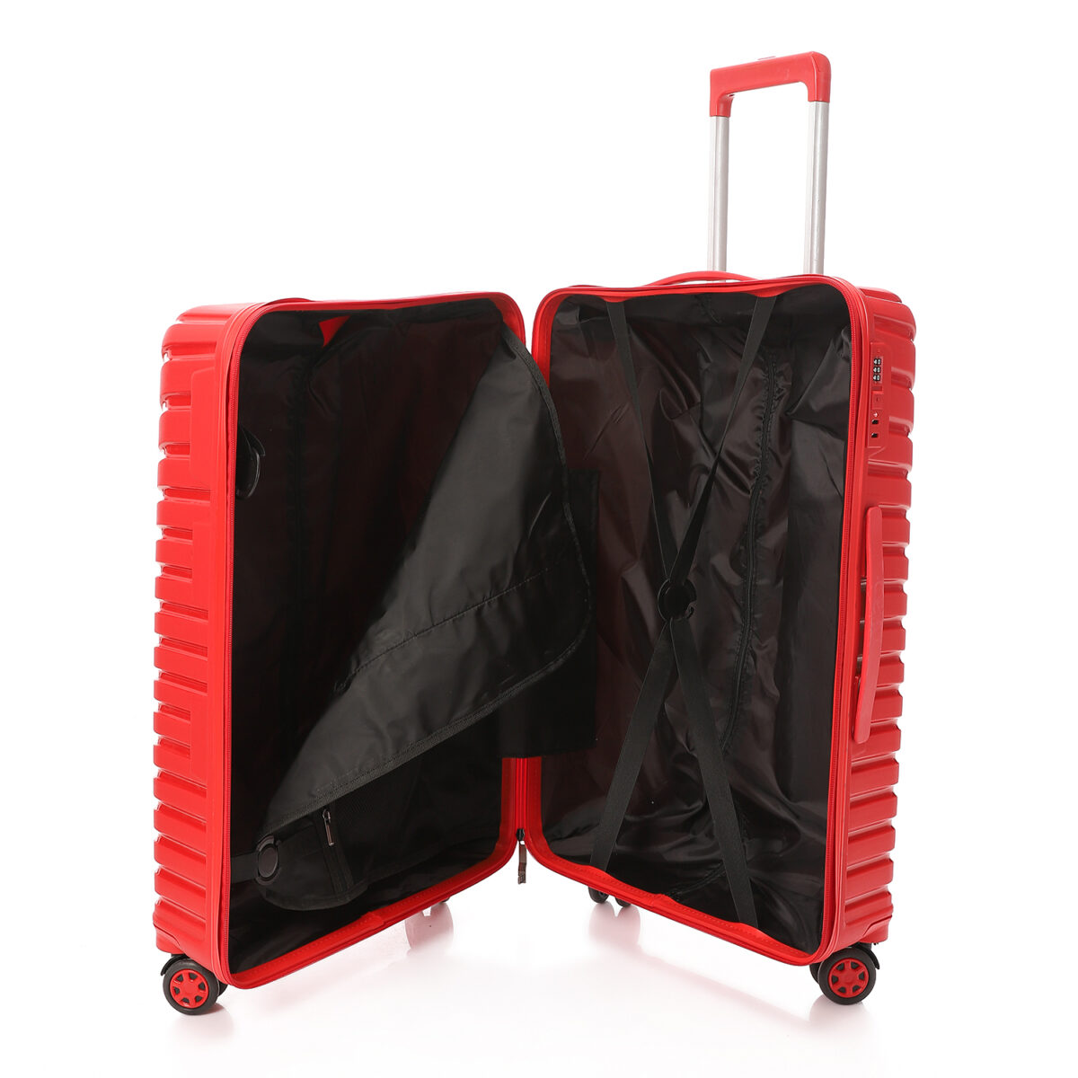 CROSSLAND Unbreakable Polyproplin 26 Inch Trolley Luggage Red