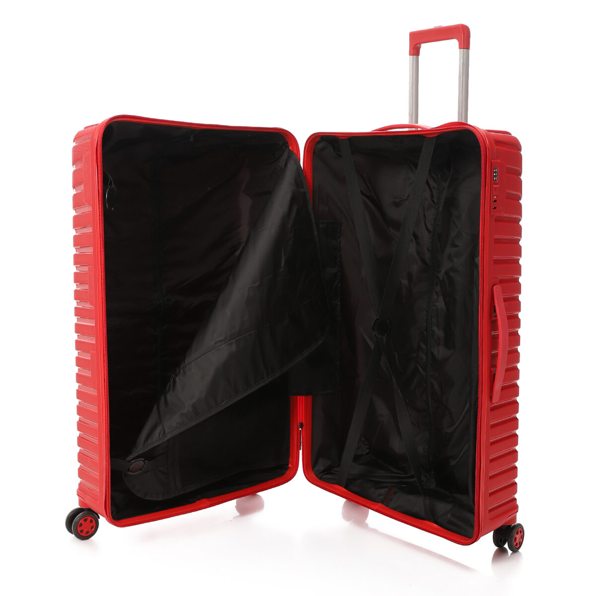 CROSSLAND Unbreakable Polyproplin 32 Inch Trolley Luggage Red