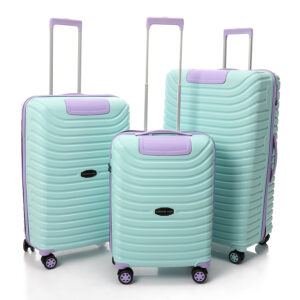 CROSSLAND Full Set Suitcase Set” – TSA Lock, Lightweight Hard Shell – Turquoise - Purple