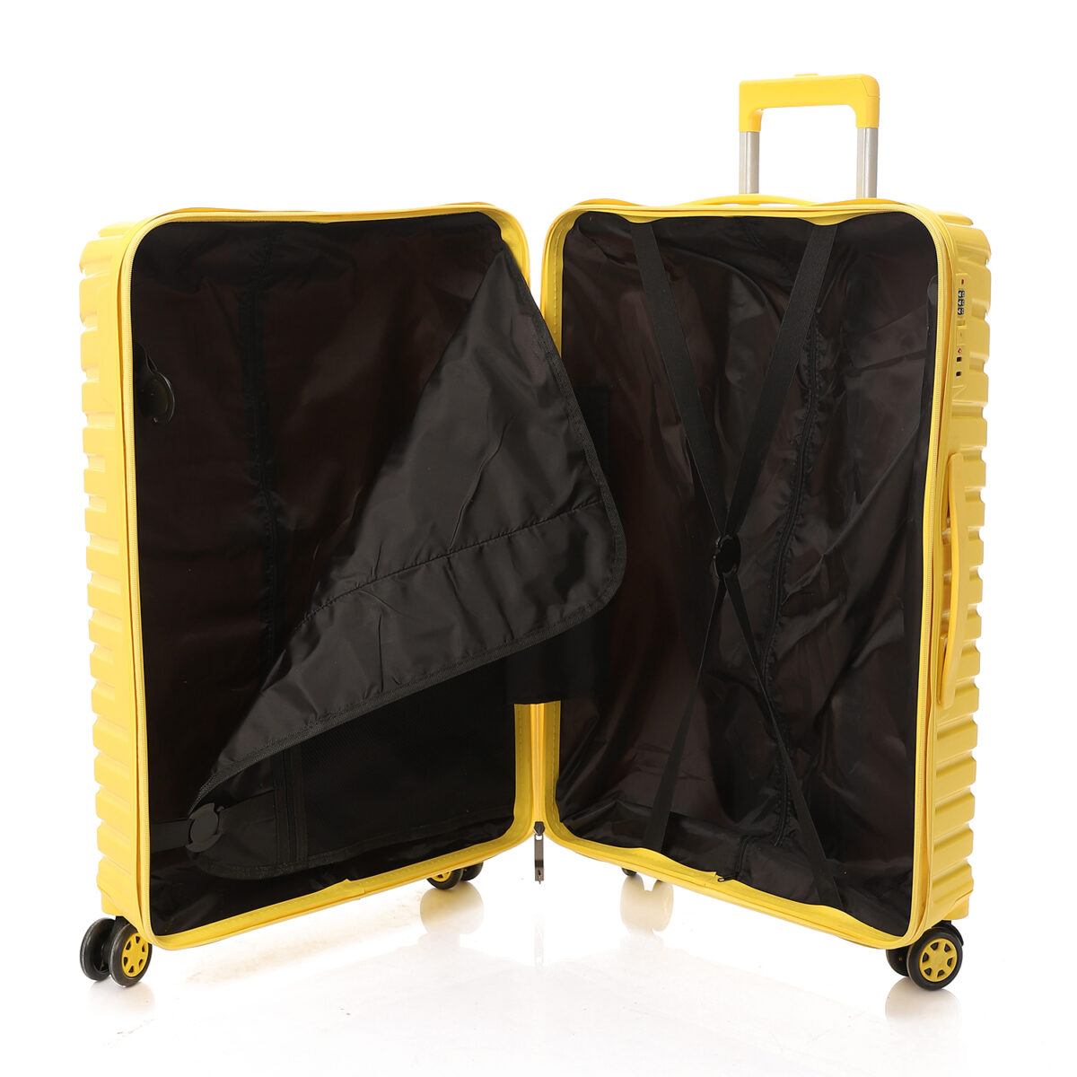 CROSSLAND Unbreakable Polyproplin 26 Inch Trolley Luggage Yellow
