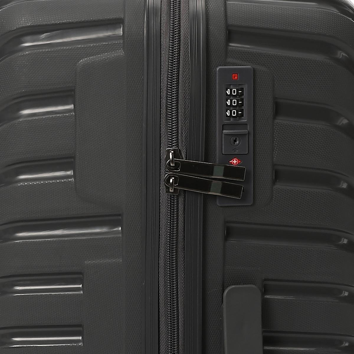 CROSSLAND Unbreakable Polyproline Trolley Luggage TSA Lock Grey