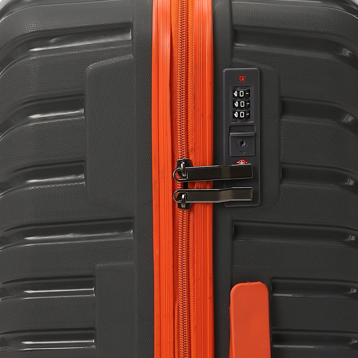 CROSSLAND Unbreakable Polyproline Trolley Luggage TSA Lock Grey - Orange