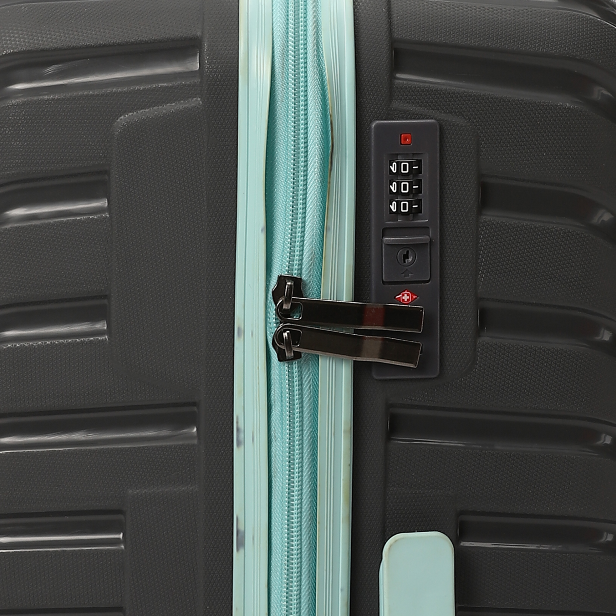 CROSSLAND Unbreakable Polyproplin TSA Lock Trolley Luggage Grey - Turquoise